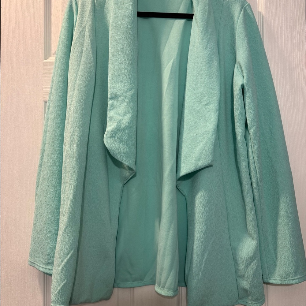 Mint Green Open Front Jacket